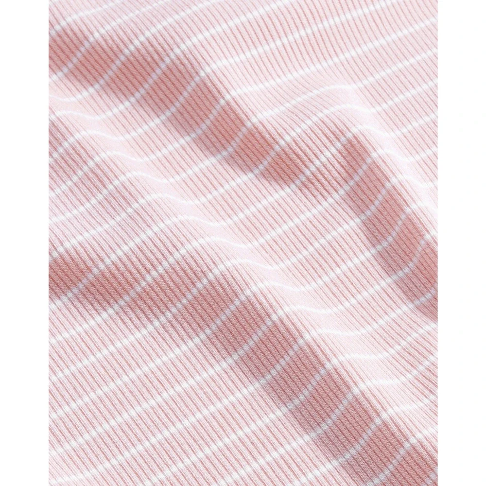 State of Day Women Ribbed Modal Blend Tank Nightgown Stripe Satin Pink Size M